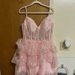 Pink Corset Lace Dress